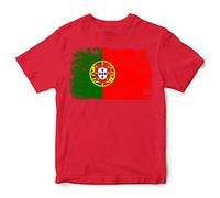Purple Print House Boys Portugal T Shirt Portuguese Soccer Football Rugby Kids Girls, 3-4 Years, Red