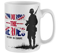Purple Print House British Soldier VE Day Mug Honouring the Heroes Union Jack Tea Coffee Cup WW2 Memorabilia Keepsake