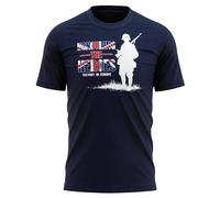 Purple Print House British Soldier VE Day T Shirt for Men Honouring The Heroes Union Jack Top 80th Anniversary, 3XL, Navy