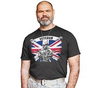 Purple Print House British Veteran T Shirt for Men Ex Royal Marine Soldier Navy Air Force Gift for Retiring Army Dad Grandad Birthday, XL, Black