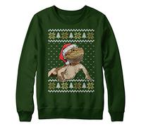 Purple Print House Christmas Bearded Dragon Sweatshirt Kids Xmas Jumper Day Festive Wildlife Santa Hat Sweater Gifts For Boys and Girls, 12-13 Years, Bottle