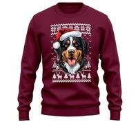 Purple Print House Christmas Bernese Mountain Dog Jumper Xmas Rottie Sweater Santa Sweatshirt Men Women