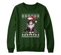 Purple Print House Christmas Black and White Cat Kids Sweatshirt Boys Girls Xmas Feline Sweater