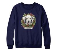 Purple Print House Christmas Dalmatian Jumper For Kids Boy Girls Winter Xmas Sweater Day Festive Wreath Sweatshirt, 9-11 Years, Navy