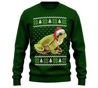 Purple Print House Christmas Frog Sweatshirt Adults Jumper Day Pond Wildlife Sweater Gifts Men Women, M, Bottle