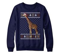 Purple Print House Christmas Giraffe Sweatshirt Kids Xmas Jumper Day Festive Safari Santa Hat Sweater Gifts For Boys and Girls, 12-13 Years, Navy