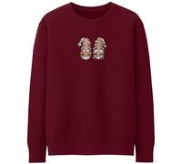 Purple Print House Christmas Gnomes Sweatshirt For Women Festive Season Xmas Jumper, M, Maroon
