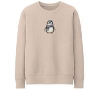 Purple Print House Christmas Penguin Sweatshirt For Women Winter Jumper Xmas Snowflakes Sweater, S, Natural Stone