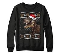 Purple Print House Christmas T Rex Sweatshirt Kids Funny Dino Xmas Festive Fair Isle Dinosaur Sweater Gift For Boys and Girls, 12-13 Years, Black
