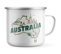 Purple Print House Country of Australia Enamel Mug Australian Travel Outdoor Tea Coffee Cup Gift Men Women Christmas Stocking Filler