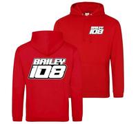 Purple Print House Custom Adults Motocross Hoodie Name & Race Number Hoody Personalised MX Dirt Bike Racing Pits Track Day Practice Jumper Men Women, XL, Red
