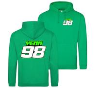Purple Print House Custom Adults Motocross Hoodie Name & Race Number Hoody Personalised MX Dirt Bike Racing Pits Track Day Practice Jumper Men Women, M, Irish Green