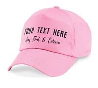 Purple Print House Custom Embroidered Kids Baseball Cap Embroidery Personalised Any Colour Font School Uniform Hat Boys Girls Children, One Size, Light Pink