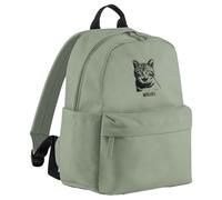 Purple Print House Custom Embroidered Pet Portrait Premium Mini Backpack - Personalised Your Dog Cat Or Any Pet - Animal Sketch Embroidery - Dog Walking Bag, One Size, Dusty Green