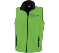 Purple Print House Custom Embroidered Work Bodywarmer for Men | Personalised Soft Shell Gilet with Embroidery Text | Staff Uniform or Outdoor Layer | Add Your Business Name, L, Green