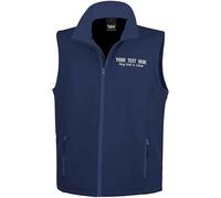 Purple Print House Custom Embroidered Work Bodywarmer for Men | Personalised Soft Shell Gilet with Embroidery Text | Staff Uniform or Outdoor Layer | Add Your Business Name, L, Navy