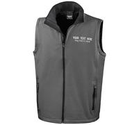 Purple Print House Custom Embroidered Work Bodywarmer for Men | Personalised Soft Shell Gilet with Embroidery Text | Staff Uniform or Outdoor Layer | Add Your Business Name, 4XL, Charcoal