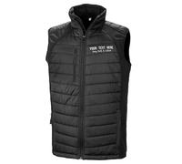 Purple Print House Custom Embroidered Work Padded Gilet for Men | Personalised Lightweight Body Warmer with Embroidery Text | Staff Uniform or Outdoor Layer | Add Your Business Name, XL, Black