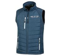 Purple Print House Custom Embroidered Work Padded Gilet for Men | Personalised Lightweight Body Warmer with Embroidery Text | Staff Uniform or Outdoor Layer | Add Your Business Name, XXL, Navy/Grey