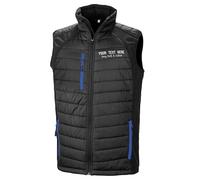 Purple Print House Custom Embroidered Work Padded Gilet for Men | Personalised Lightweight Body Warmer with Embroidery Text | Staff Uniform or Outdoor Layer | Add Your Business Name, 3XL, Black/Royal