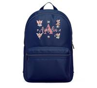 Purple Print House Custom Girls Mini Backpack Fairy Garden Personalised Name Initial Kids Bag Back to Nursery School Holiday Travel Gift
