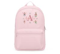 Purple Print House Custom Girls Mini Backpack Fairy Garden Personalised Name Initial Kids Bag Back to Nursery School Holiday Travel Gift, One Size, Soft Pink