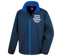 Purple Print House Custom Mens Work Soft Shell Jacket for Him | Personalised Printed Jacket with Company Logo | Staff Uniform or Outdoor Layer | Add Your Business Logo or Text, 3XL, Navy/Royal