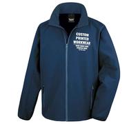 Purple Print House Custom Mens Work Soft Shell Jacket for Him | Personalised Printed Jacket with Company Logo | Staff Uniform or Outdoor Layer | Add Your Business Logo or Text, XL, Navy