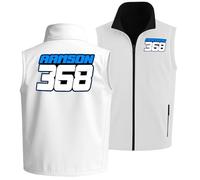 Purple Print House Custom Motocross Gilet Name & Race Number | Adults Personalised MX Enduro Soft Shell Body Warmer | Dirt Bike Racing Pits Track Practice Day | Men & Women, XXL, White