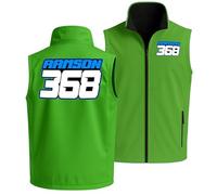 Purple Print House Custom Motocross Gilet Name & Race Number | Adults Personalised MX Enduro Soft Shell Body Warmer | Dirt Bike Racing Pits Track Practice Day | Men & Women, S, Green