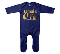 Purple Print House Custom My First Eid Romper, Personalised First Eid Baby Boys Girls Navy