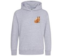 Purple Print House Custom Pet Cartoon Kids Hoodie - Childrens Personalised Dog, Cat or Any Pet - Upload your Own Photo - Unique Gift for Boys Girls, 12-13 Years, Sport Grey