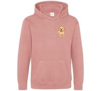 Purple Print House Custom Pet Cartoon Kids Hoodie - Childrens Personalised Dog, Cat or Any Pet - Upload your Own Photo - Unique Gift for Boys Girls, 9-11 Years, Dusty Pink