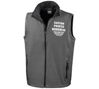 Purple Print House Custom Work Bodywarmer for Men | Personalised Printed Soft Shell Gilet with Company Logo | Staff Uniform or Outdoor Layer | Add Your Business Logo or Text, 4XL, Charcoal/Black