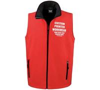 Purple Print House Custom Work Bodywarmer for Men | Personalised Printed Soft Shell Gilet with Company Logo | Staff Uniform or Outdoor Layer | Add Your Business Logo or Text, L, Red/Black