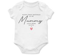 Purple Print House Customised First Birthday as my Mummy Babygrow New Mum Bday Gift Baby Boys Girls Personalised Vest, 12-18 Months, White