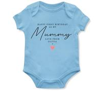 Purple Print House Customised First Birthday as my Mummy Babygrow New Mum Bday Gift Baby Boys Girls Personalised Vest, 12-18 Months, Light Blue