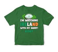 Purple Print House Customised Rugby Baby T Shirt I'm Watching Ireland with My Daddy Toddler Top Boys & Girls Irish Supporters Gift, 2-3 Years, Bottle