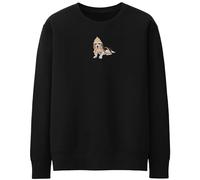 Purple Print House Cute Winter Beagle Jumper Womens Christmas Sweater Autumn Walks Unisex Sweatshirt, S, Black