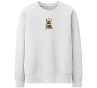 Purple Print House Cute Winter Yorkshire Terrier Jumper Womens Christmas Sweater Autumn Walks Unisex Sweatshirt, L, White