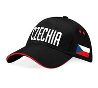 Purple Print House Czechia Baseball Cap Unisex ?Esko Badge European Men Women Czech Republic Football Hat, One Size, Black/Red