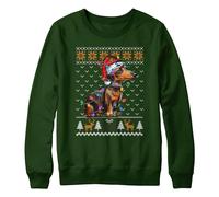 Purple Print House Dachshund Christmas Kids Sweatshirt School Xmas Jumper Day Sausage Dog Boy Girl Sweater Santa, 9-11 Years, Bottle