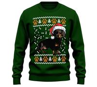Purple Print House Dachshund Christmas Sweatshirt Adult Xmas Jumper For Sausage Dog Owner Gifts Autumn Winter Puppy Walks Sweater For Him and Her, L, Bottle