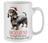 Purple Print House Dachshund Through The Snow Christmas Mug Tea Coffee Festive Sausgae Dog Xmas Secret Santa Cup