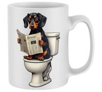 Purple Print House Dachshund Toilet Mug Funny Bathroom Humour Tea Coffee Cup Mens Womens Christmas Stocking Filler Gift