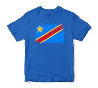 Purple Print House Democratic Republic of Congo Kids T Shirt Africa Football Nation Supporters Boys Girls Top, 12-13 Years, Royal Blue
