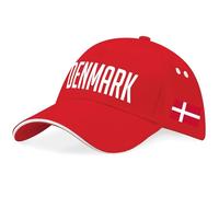 Purple Print House Denmark Baseball Cap Unisex Danish Badge European Footy Men Women Dansk Hat Football Fans, One Size, Red/White