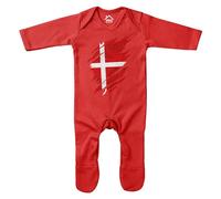 Purple Print House Denmark Torn Romper Suit Babies Boy Girl Football Danish Baby Sleepsuit, 3-6 Months, Red