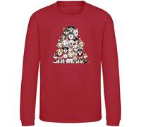 Purple Print House Dog Christmas Tree Sweatshirt For Kids Funny Pyramid Festive Xmas Winter Autumn Jumper Day Boy Girl, 7-8 Years, Red