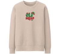Purple Print House Elf Squad Christmas Sweatshirt For Women Funny Festive Santas Helpers Xmas Jumper, M, Natural Stone